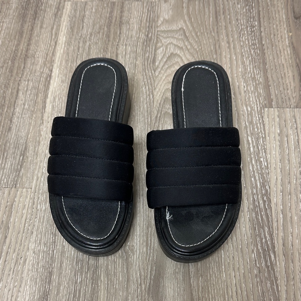 NWOT Black Slide Sandals